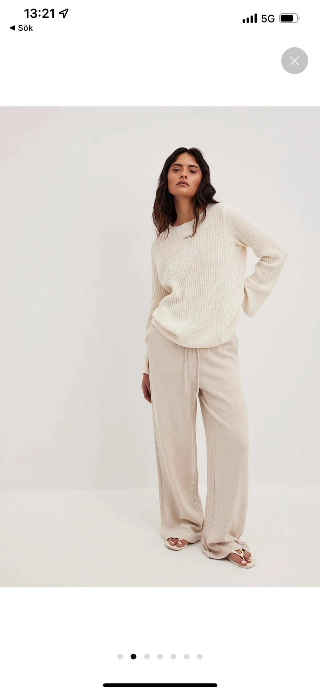 Byxor i linblanding med snörning  - 90