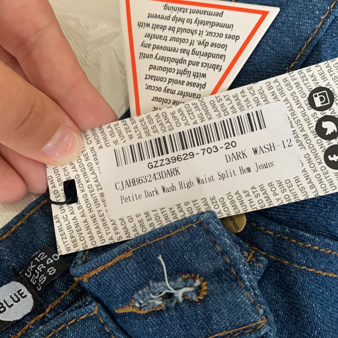 Oanvända marinblå jeans - 91