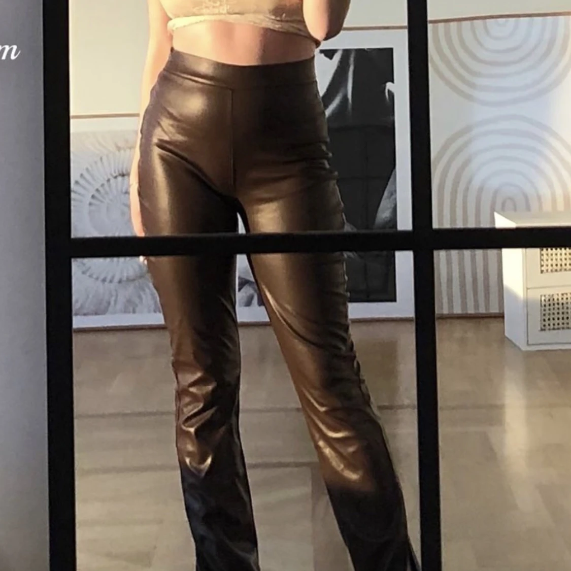 Bruna skinnbyxor - 90