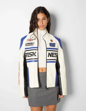  Biker/Racing Jacka - Helt oväntat biker/racing jacka från bershka💕