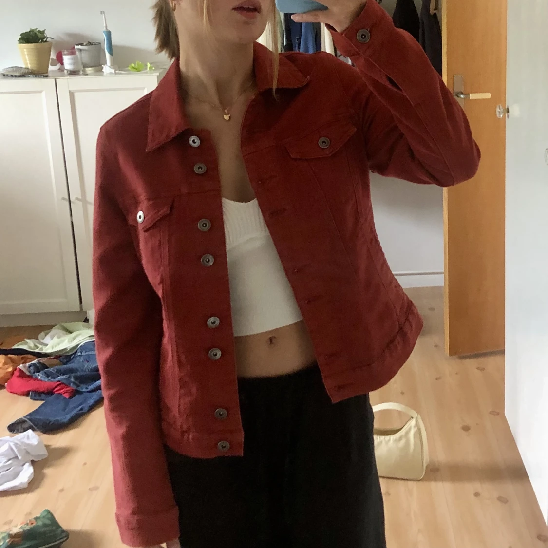 röd denim jacket  - 91