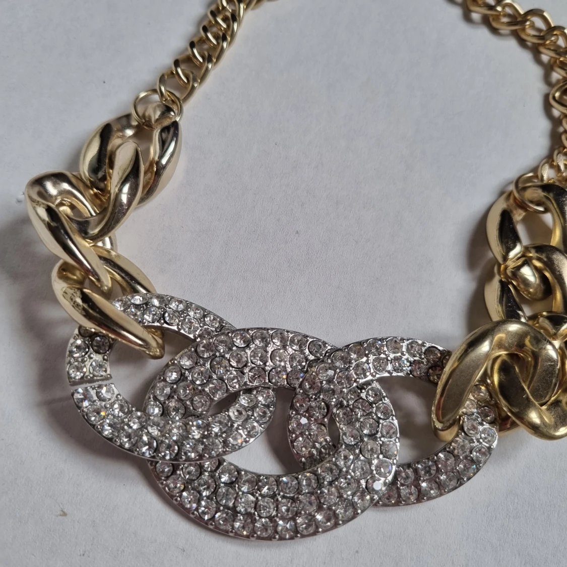 Halsband kedja med strass  - 91