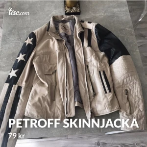 PETROFF skinnjacka - PETROFF skinn/biker-jacka i strl 38 (skulle säga att den sitter mer som en strl 36-38). Är 160 cm för referens.