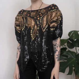 Vintage paljett top  - Vintage paljett top  Passar XS-M 