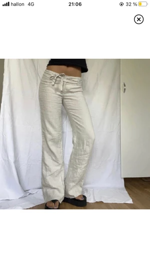 Linnebyxor! - Bra skick, justerbara i midjan, supersnygga