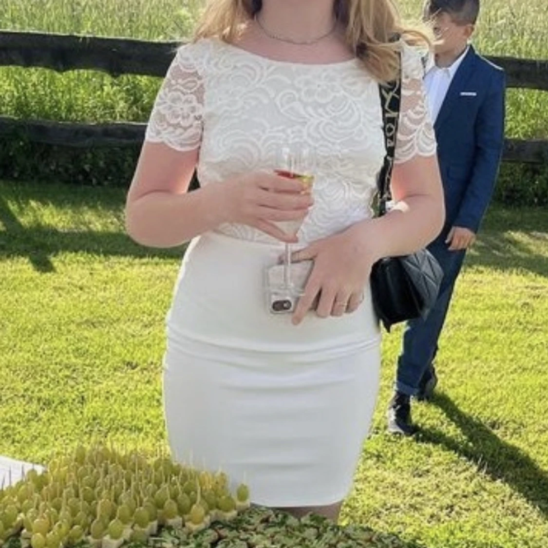 Vit spets klänning - 91