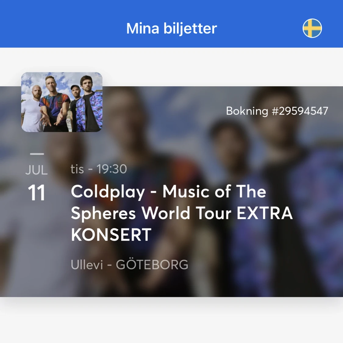 Coldplay biljetter  - 91