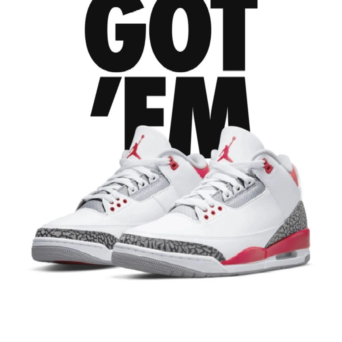 Jordan 3 fire red  - 90