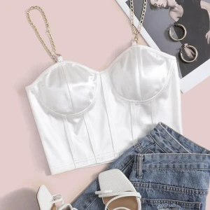 Silke linne  - SHEIN X Silke Axelfri Linne Beskuren Topp, helt ny