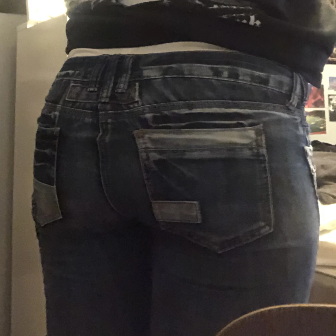 lowwaist jeans i blått - 90