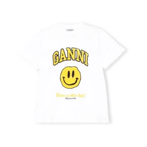 Ganni t-shirt - Säljer min nästan oandvända Ganni t-shirt i storlek S men passar nog Xs-M ny pris 800-900kr💗