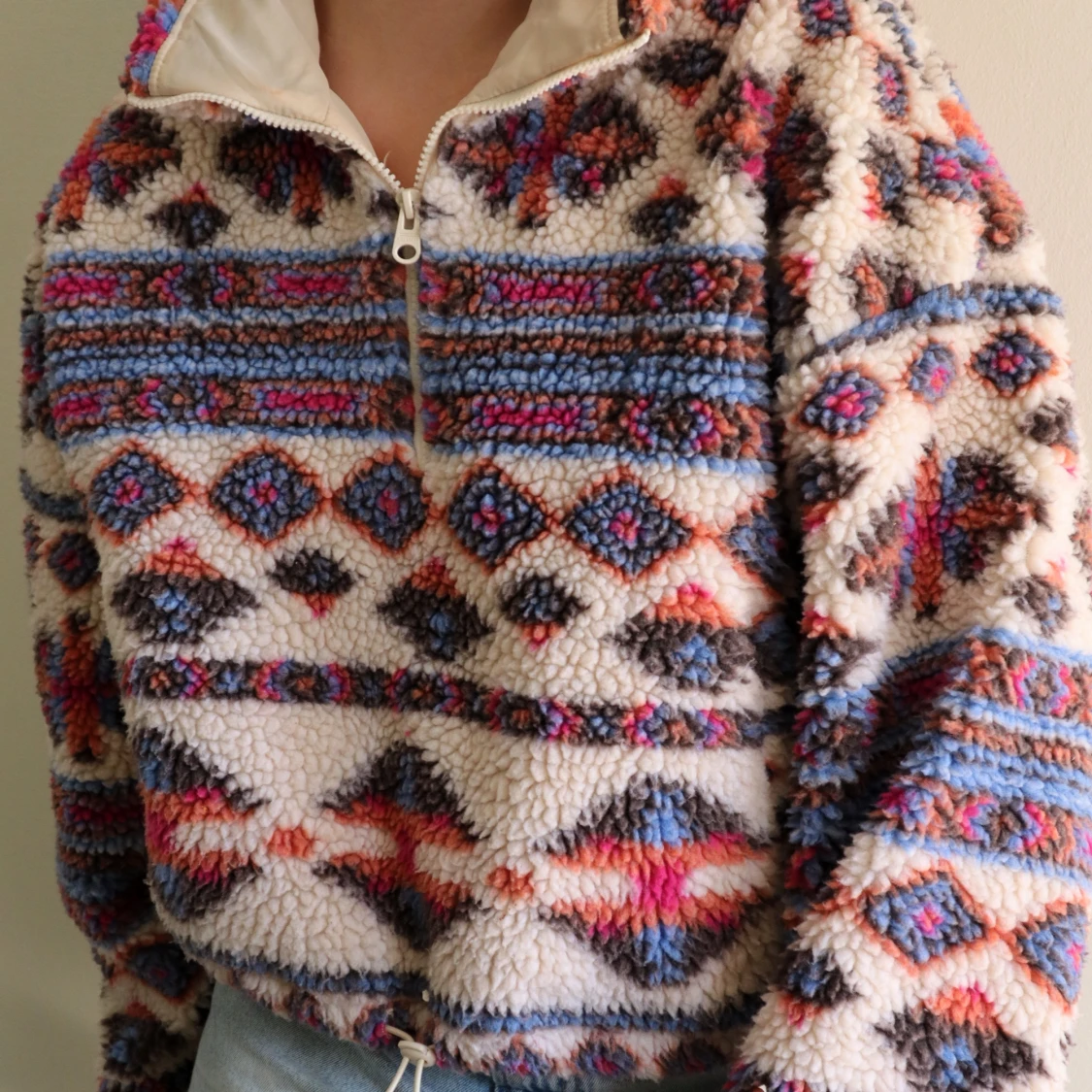 Fleece cropped sweater