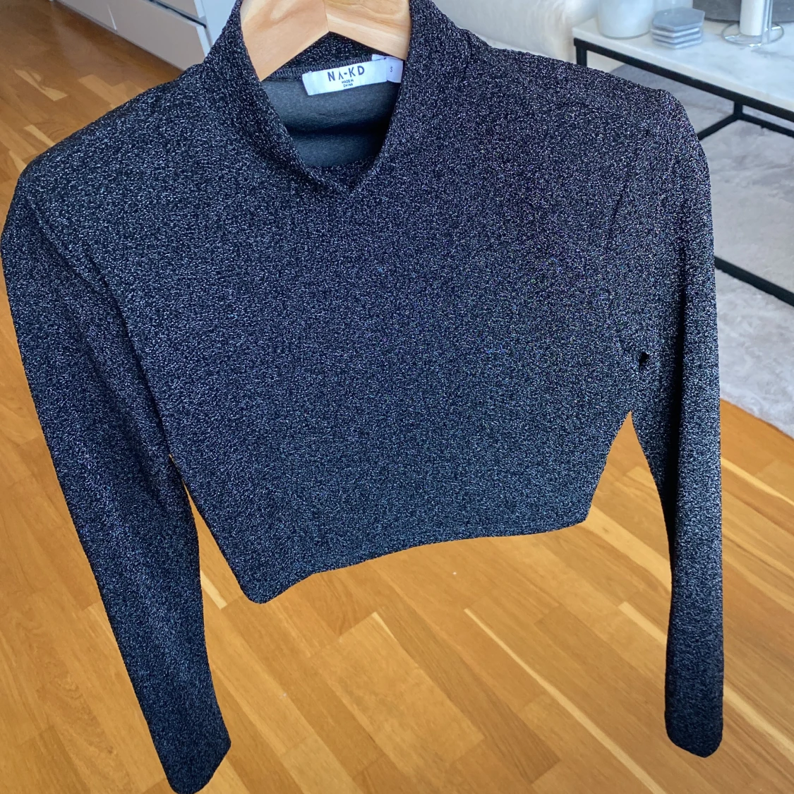 Croppad glittrig topp - 90