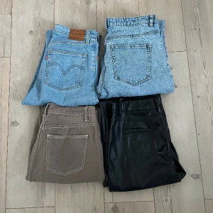 Byxor  - Jeans och skinnbyxa ifrån olika märken, storlekar och skick därav olika priser! Skriv för att veta mer om enskild byxa och pris