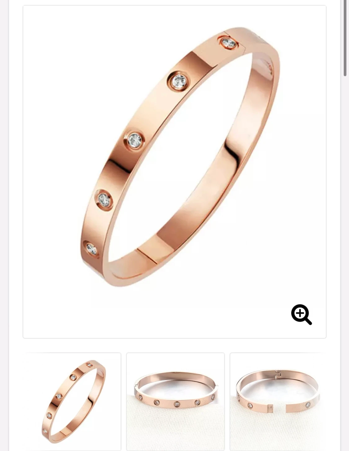 Elegant armband med kristaller, roseguldpläterat