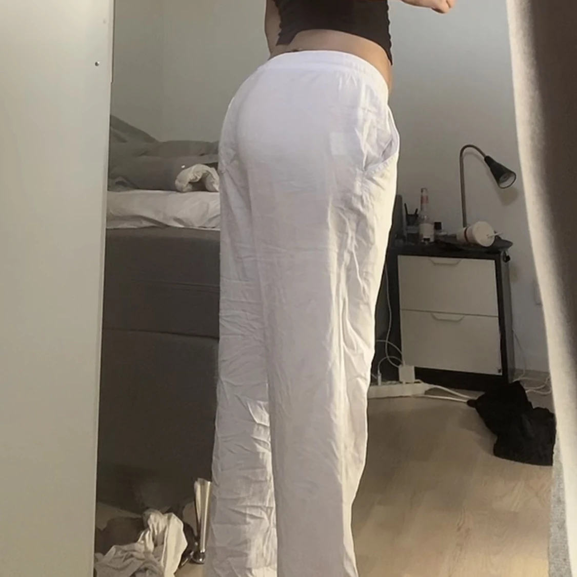 Lågmidjade linnebyxor  - 90