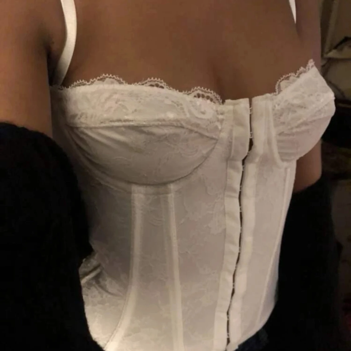 Vit korsett topp - 90