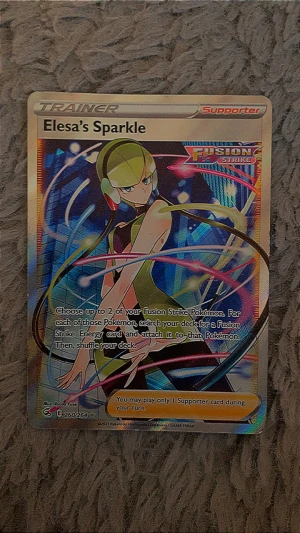 Elesa’s Sparkle Pokémon Card  - Elesa’s Sparkle Fusion Strike Trainer Card / Ultra rare , In pretty good condition , message me before buying.