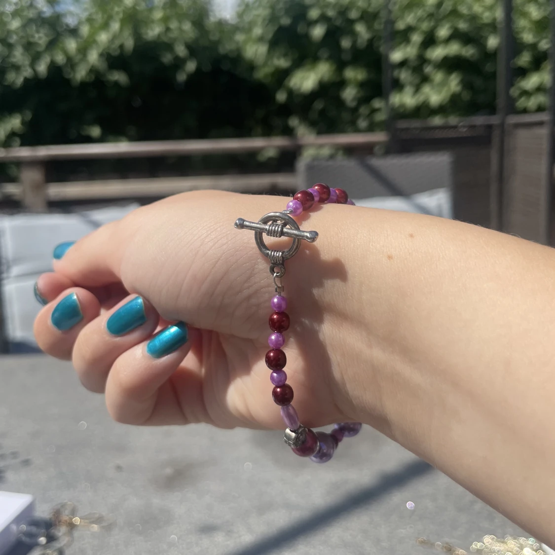 Lila pärlarmband - 90