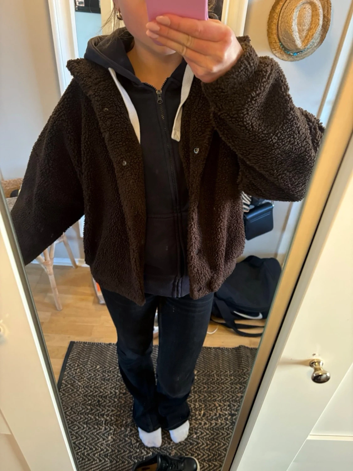 Brun teddyjacka från H&M