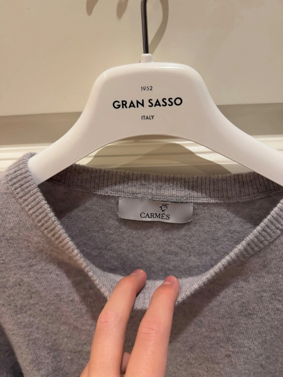 Ljusgrå 100% Kashmir tröja - 2