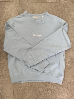 Ljusblå sweatshirt  - Helt ny ljusblå sweatshirt med rund hals och ribbade muddar vid ärmslut och nederkant. Diskret vitt broderi med texten 'Original Studio' på bröstet. Hör av er vid frågor✅