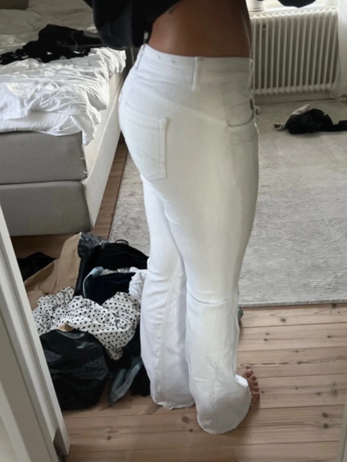 Vita lågmidjade Jeans - 1