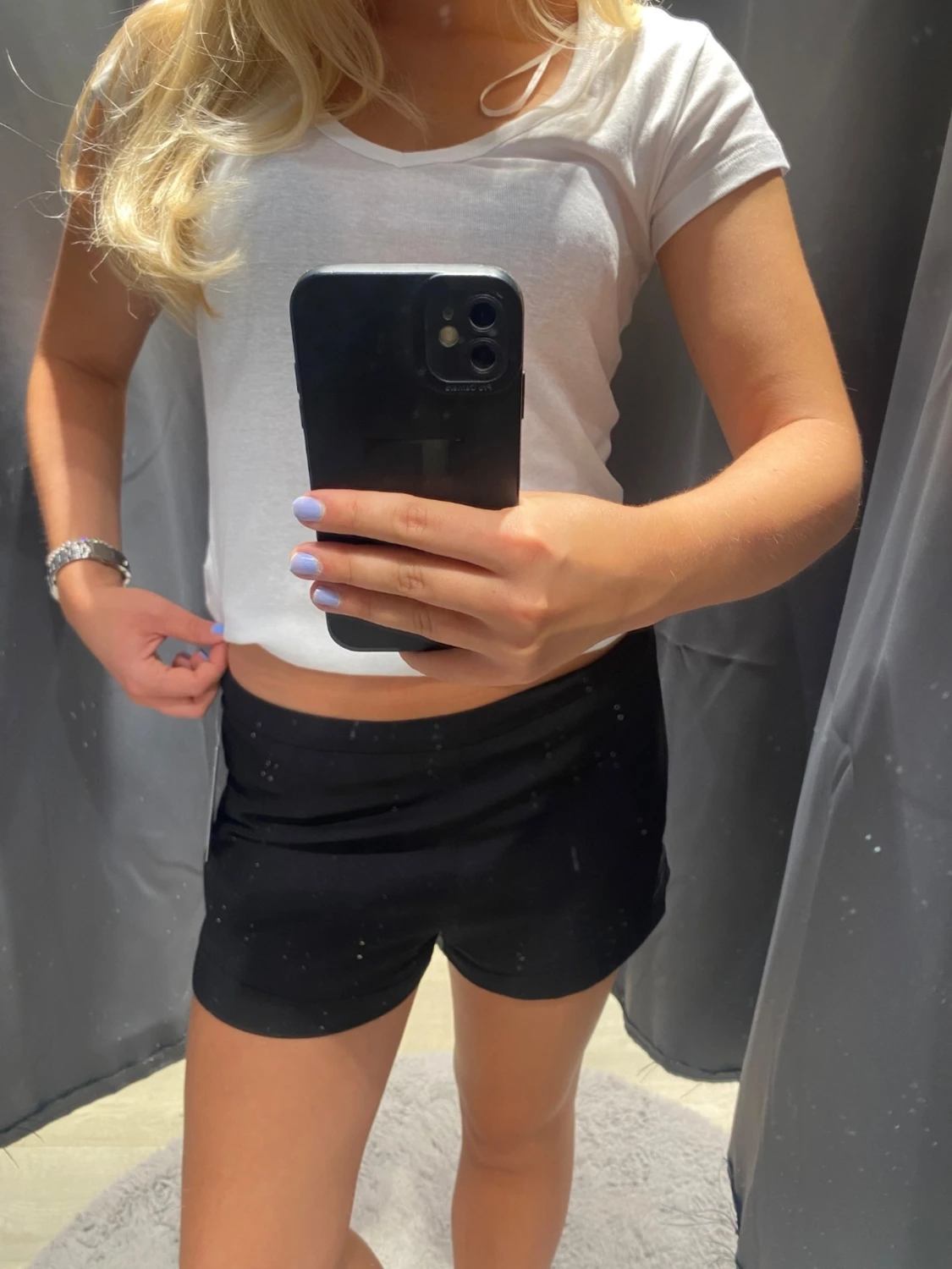 Svarta midwaist shorts