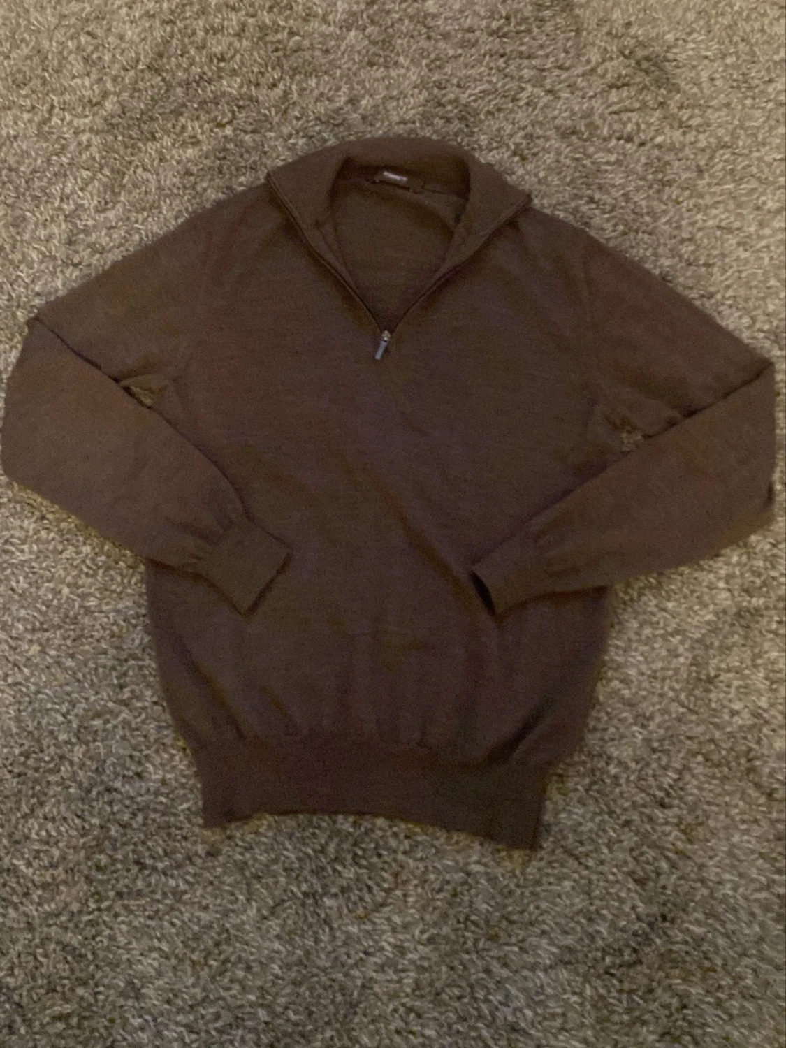 Brun merino halfzip
