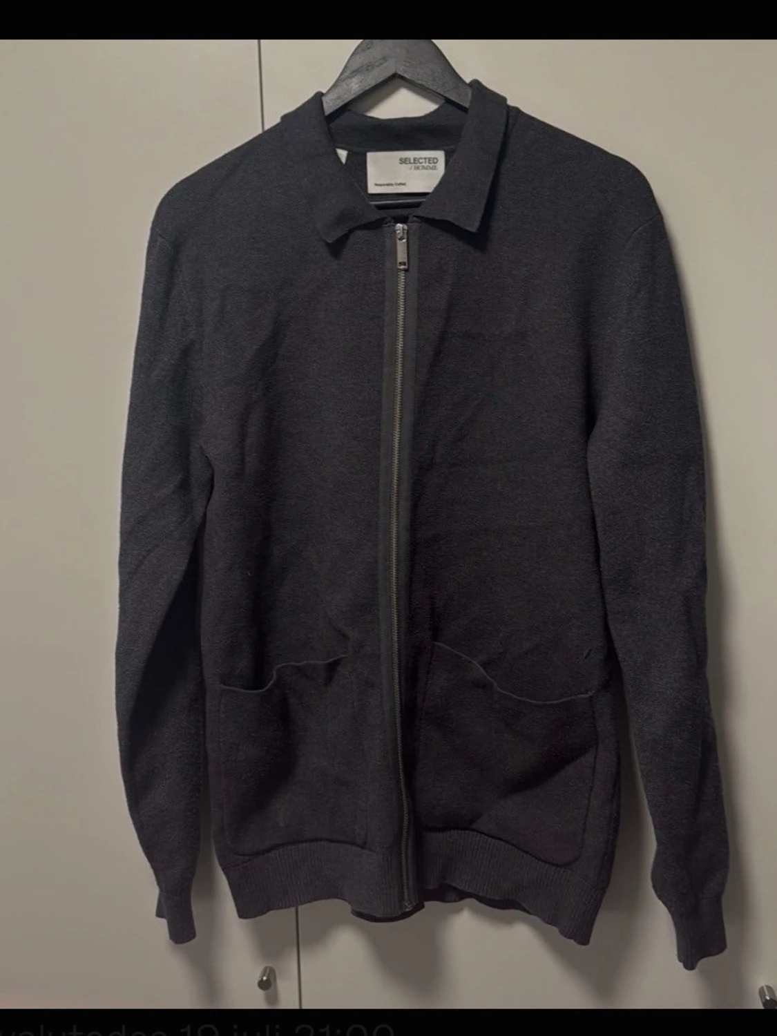 Mörkgrå ziptröja från Selected Homme