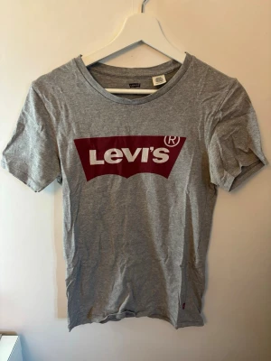 Grå Levi's t-shirt  - Snygg grå t-shirt från Levi's med klassisk röd och vit logga framtill. T-shirten har rund halsringning och korta ärmar. Tillverkad i mjuk bomull för skön känsla och enkel stil.