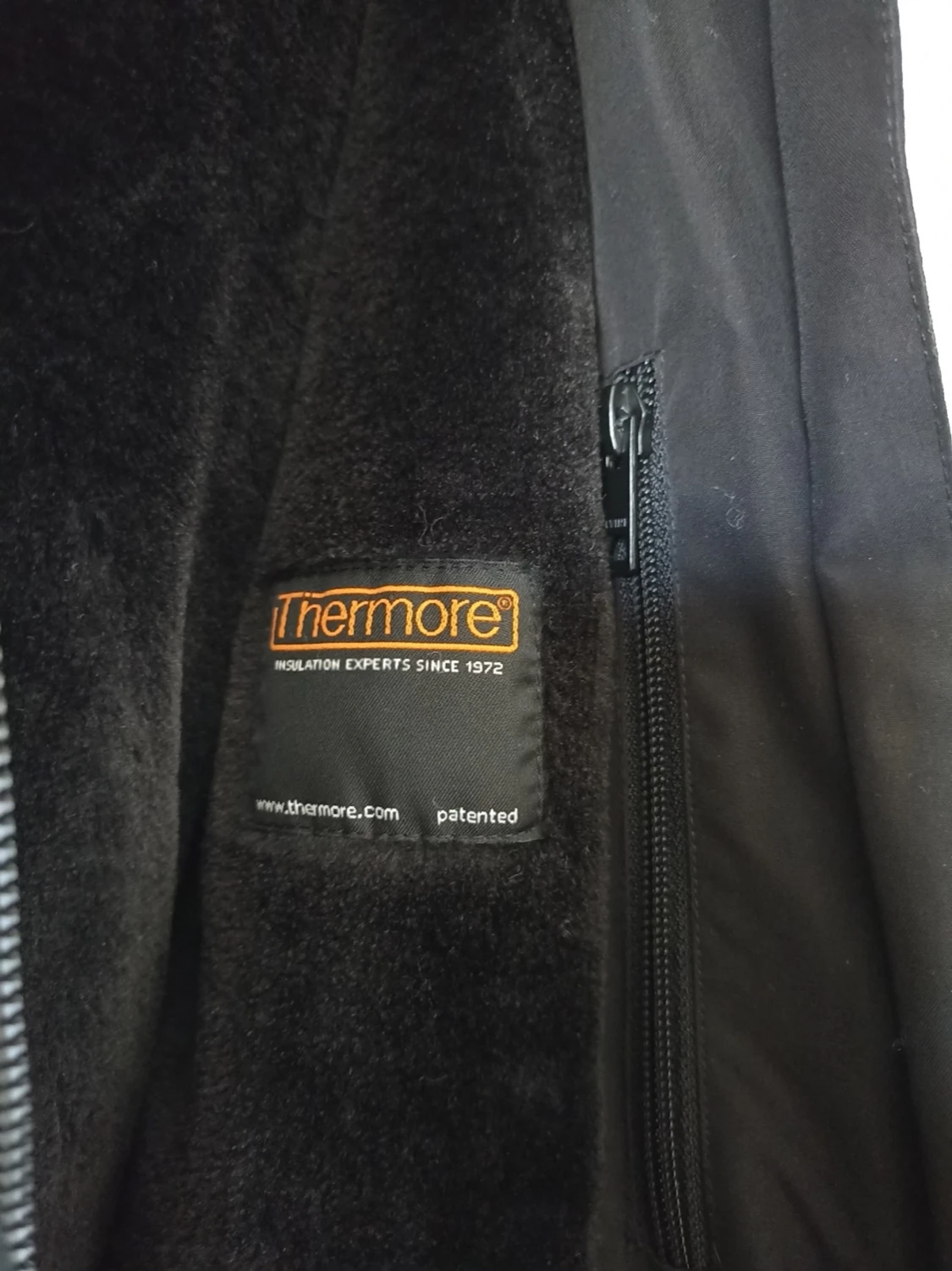 Mörkgrå lång parkas med huva - 3