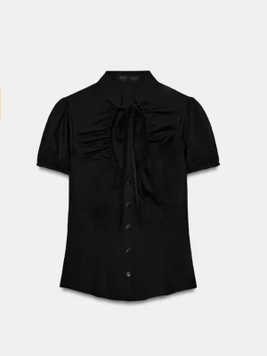 Svart blus med knyte från Zara!! - Helt ny populär blus från Zara! Storlek M 🥰🥰 ”Poplintopp med knytband” på hemsidan🥰