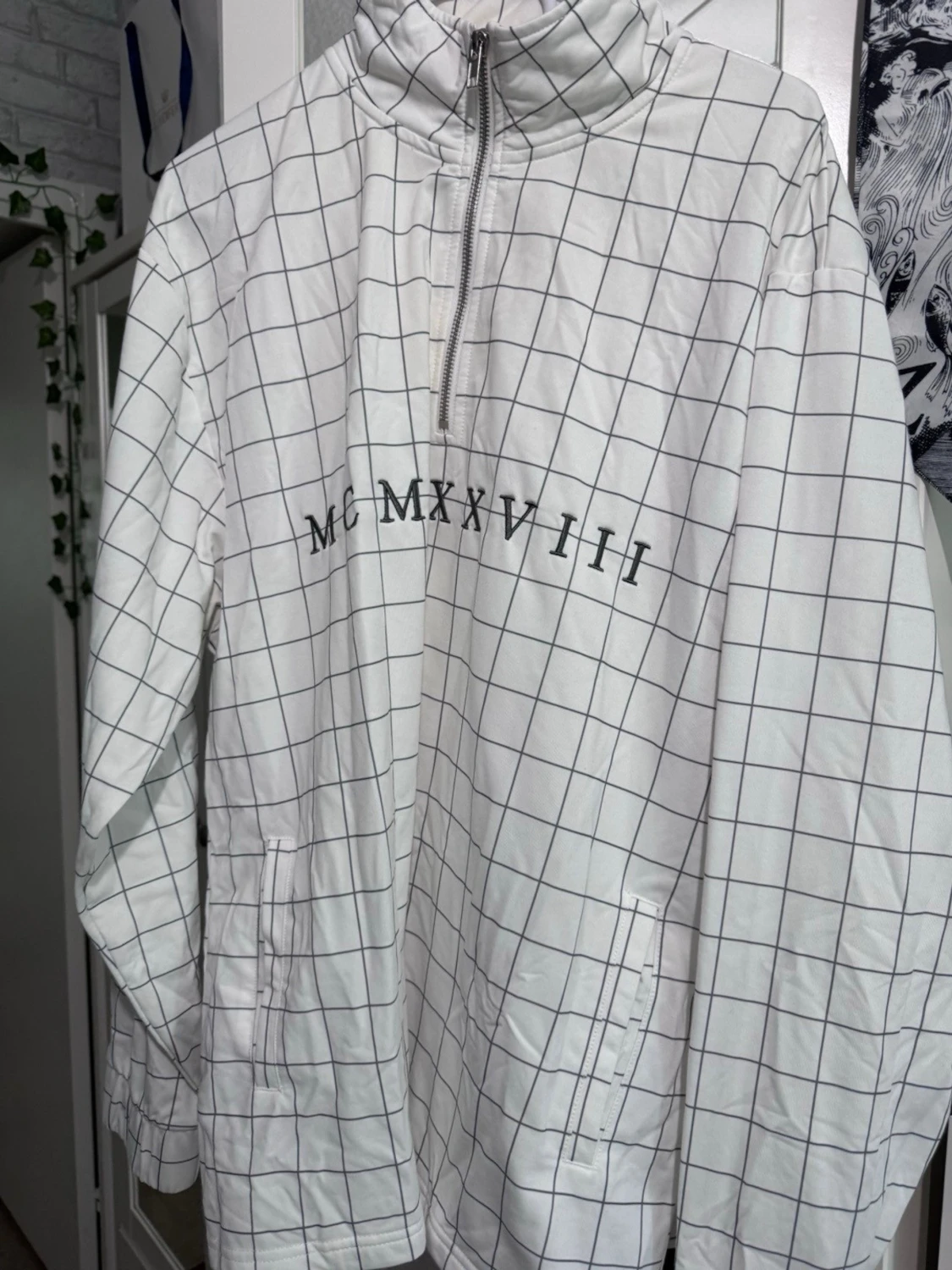 Vit rutig polotopp från Topman