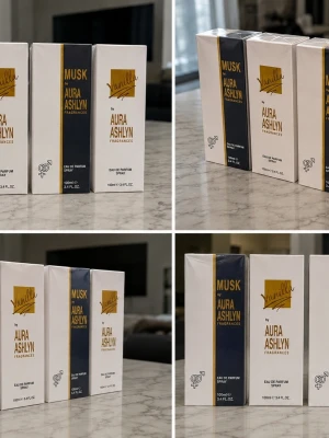 4 st Aura Ashlyn Eau de Parfum – Vanilla & Musk (100 ml) ✨ - Säljer 4 helt nya och oöppnade parfymer från Aura Ashlyn – 2 × Vanilla och 2 × Musk. 🤍 Vanilla – en krämig gourmanddoft med noter av vita blommor, vanilj, karamell, ros, florsocker och mysk. 🖤 Musk – en elegant och ren myskdoft med friska toppnoter, blommigt hjärta och en varm bas av mysk och orientaliska tränoter. ✨ 4 × 100 ml Eau de Parfum ✨ Nya i originalförpackning ✨ Perfekt för dig som älskar långvariga och prisvärda dofter