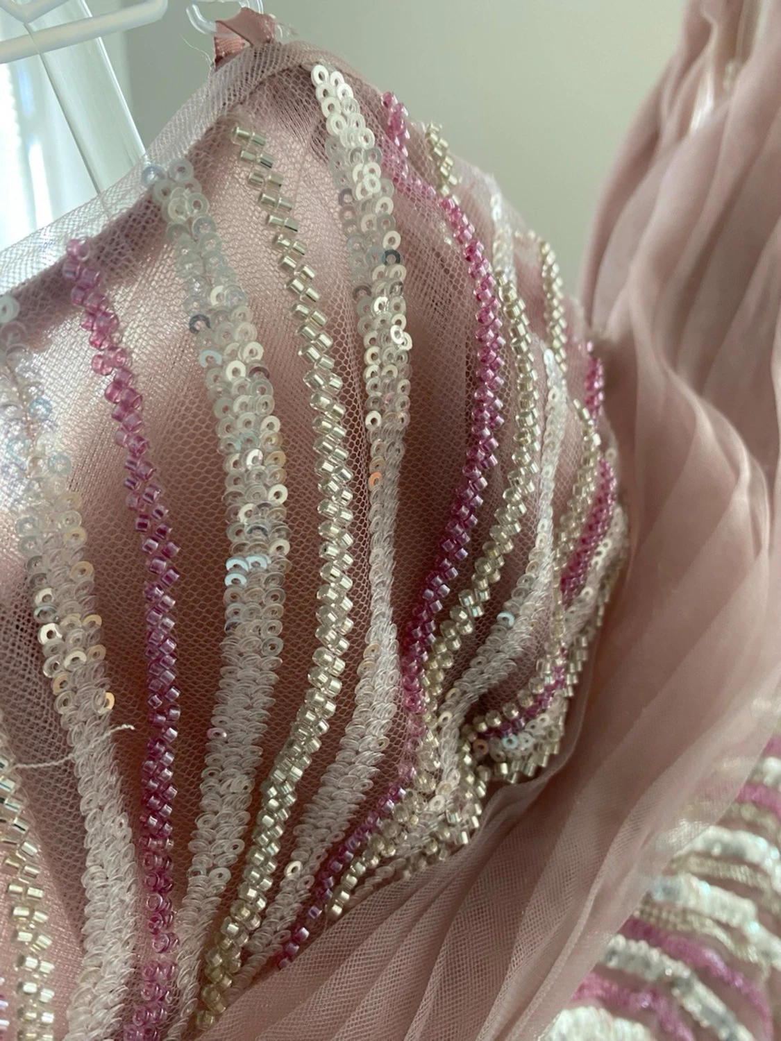 Lång rosa oneshoulder klänning - 4
