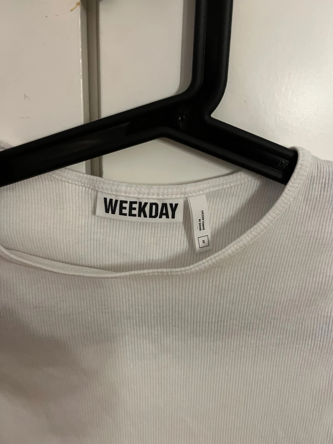 Vit ribbad ärmlös topp Weekday - 1