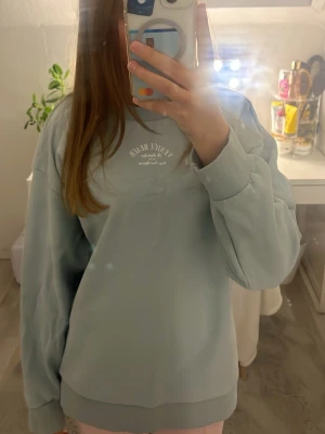 Ish ljusblå sweatshirt från New Garments - Ish ljusblå oversized sweatshirt från New Garments med tryck på bröstet där det står 'Venice Beach'. Tröjan har ribbade muddar vid ärmslut och nederkant samt en mjuk insida. Perfekt för en avslappnad och trendig look.