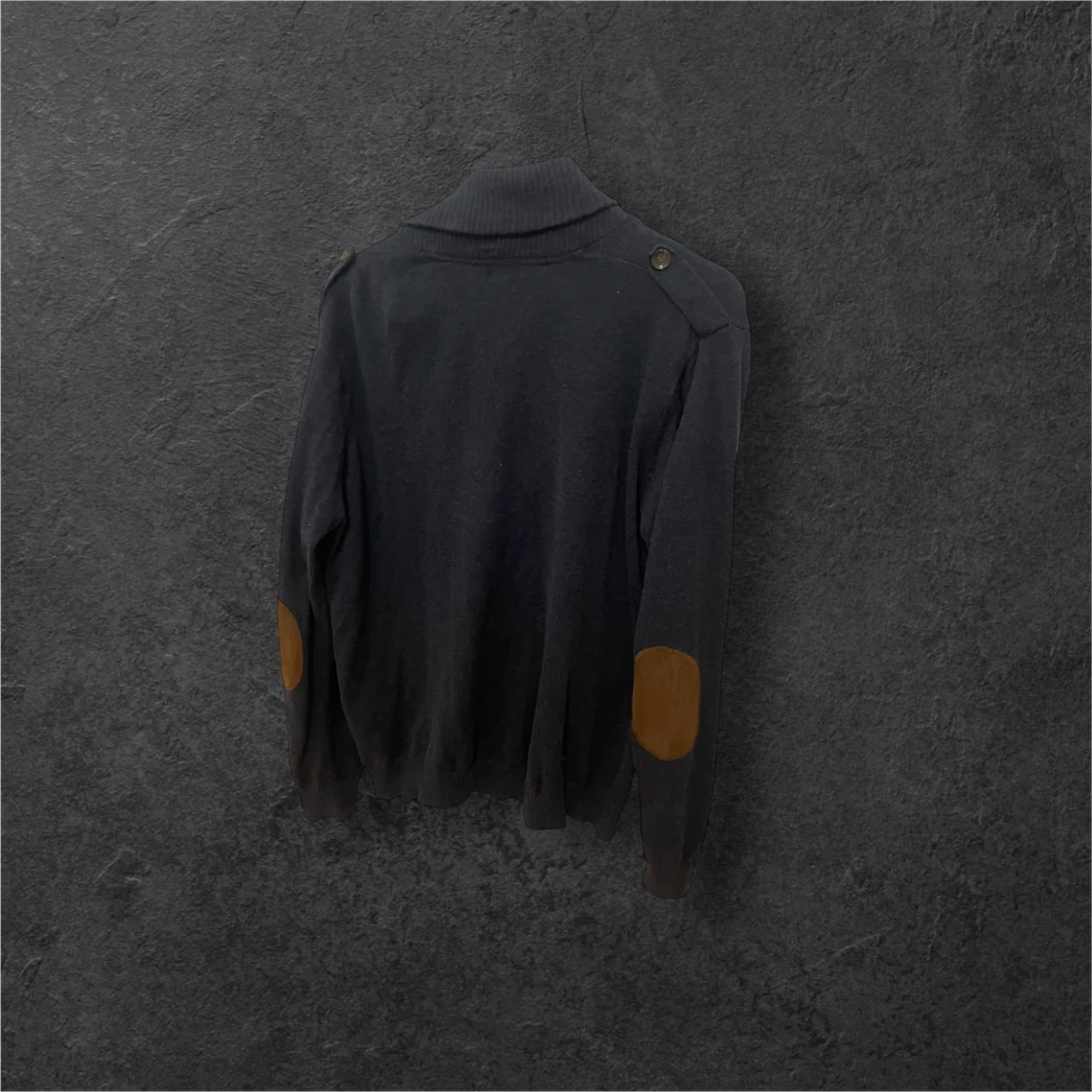 Mörkgrå cardigan med bruna detaljer H&M - 2