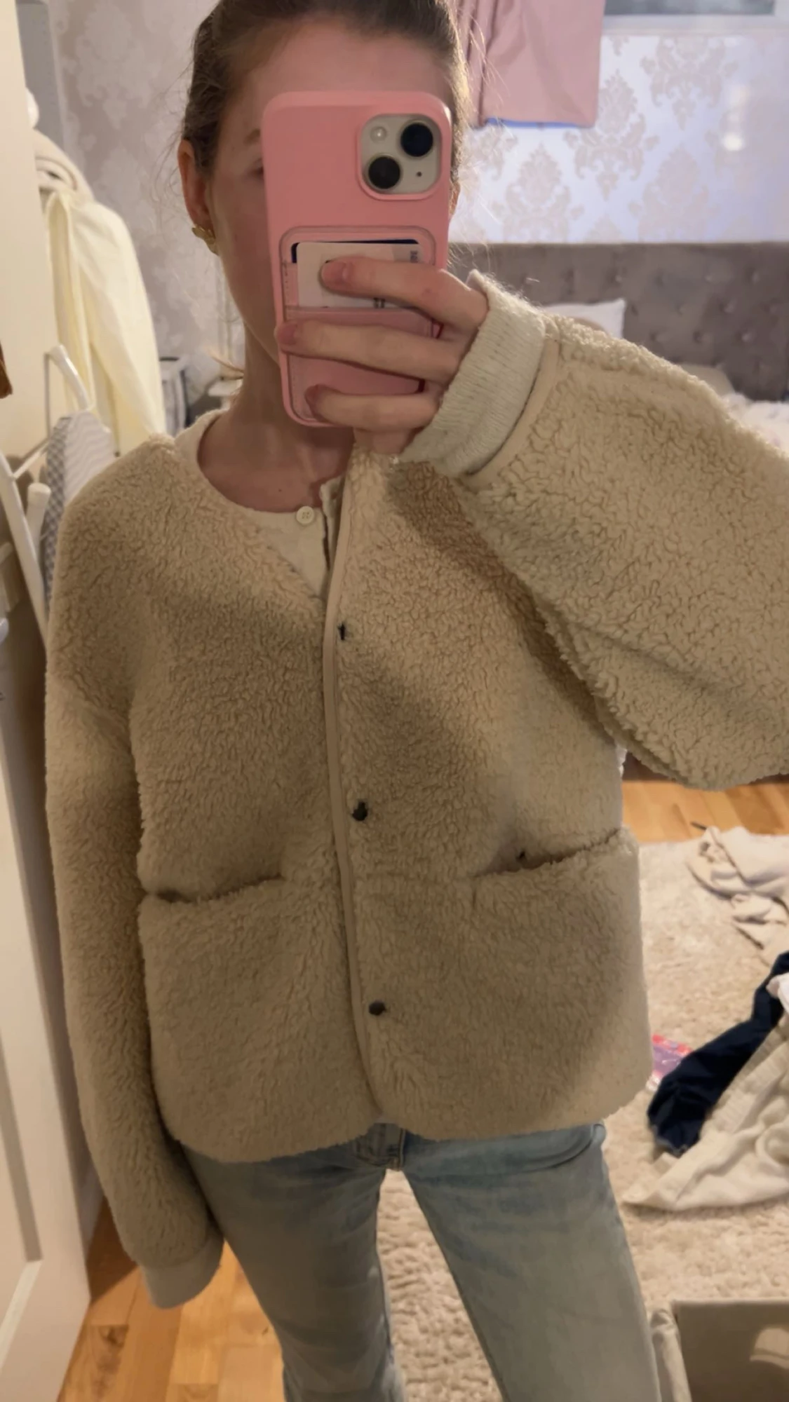 Beige teddyjacka - 2