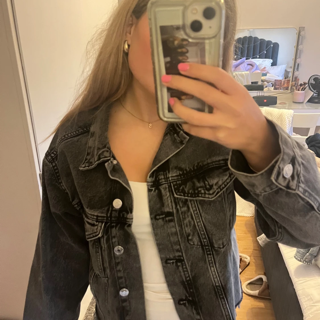 Grå  jeansjacka - 1