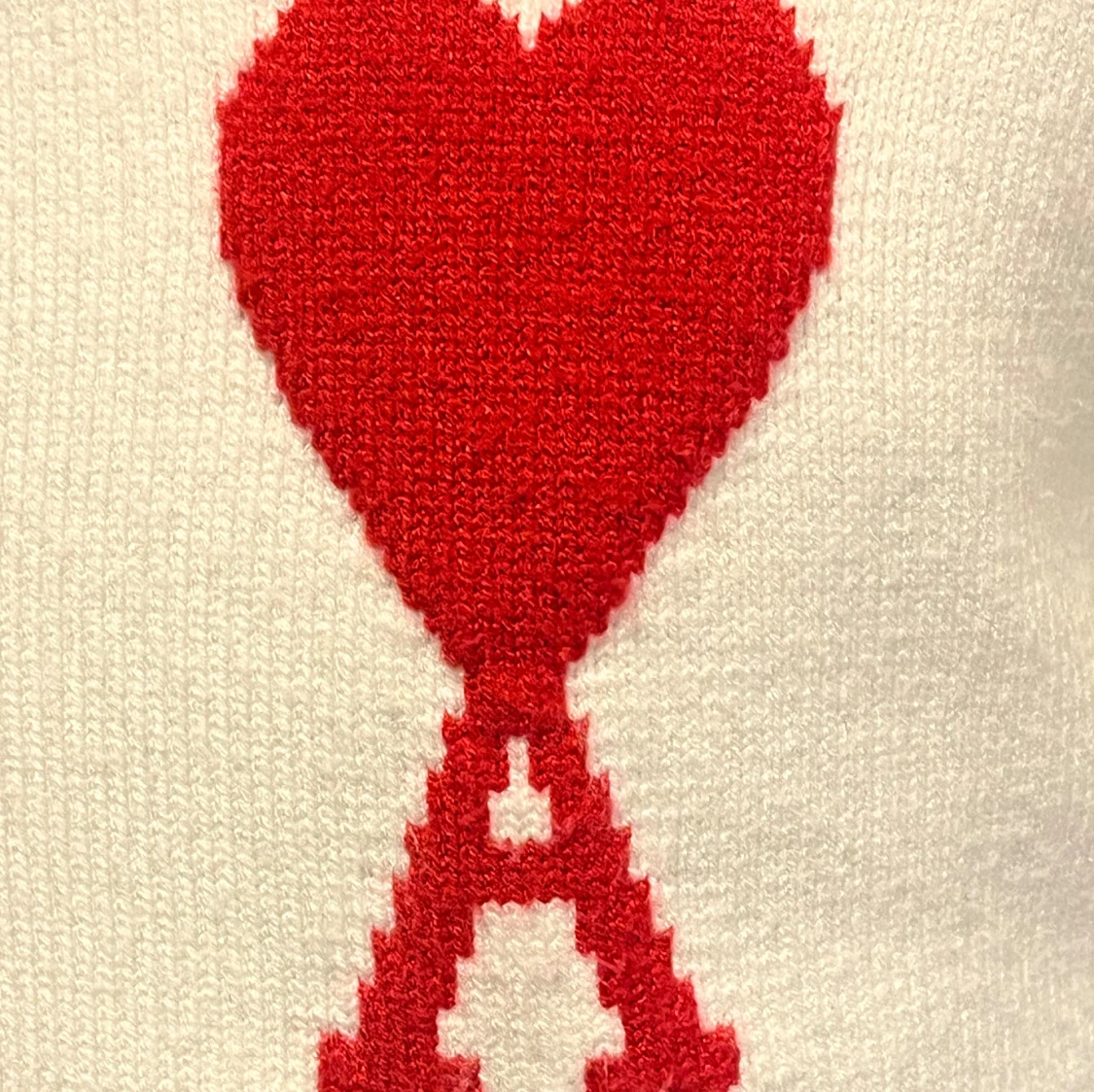 Vit stickad tröja från Ami Paris - 2