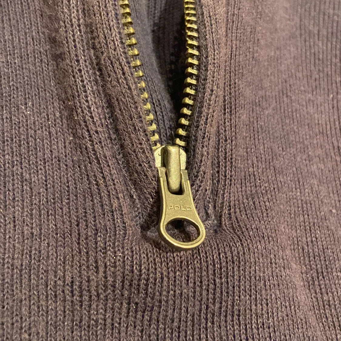 Mörkblå stickad QuarterZip från Ralph Lauren - 4