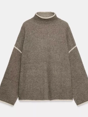 Brun Zara stickad  - Viral, snygg, tidlös