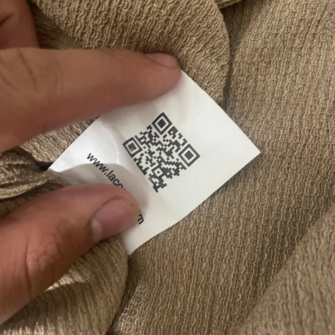 Beige ribbad t-shirt från Lacoste - 2