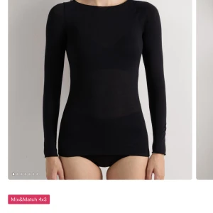 Svart långärmad topp  - En svart, tight långärmad topp med rund halsringning från intimmissme. Använd fåtalet gånger, passar inte min stil därför säljer jag de!! 