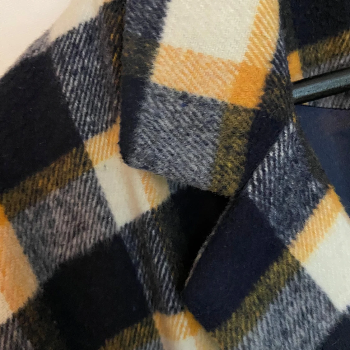 Rutig kappa i ullmix, blå/gul/vit - 3