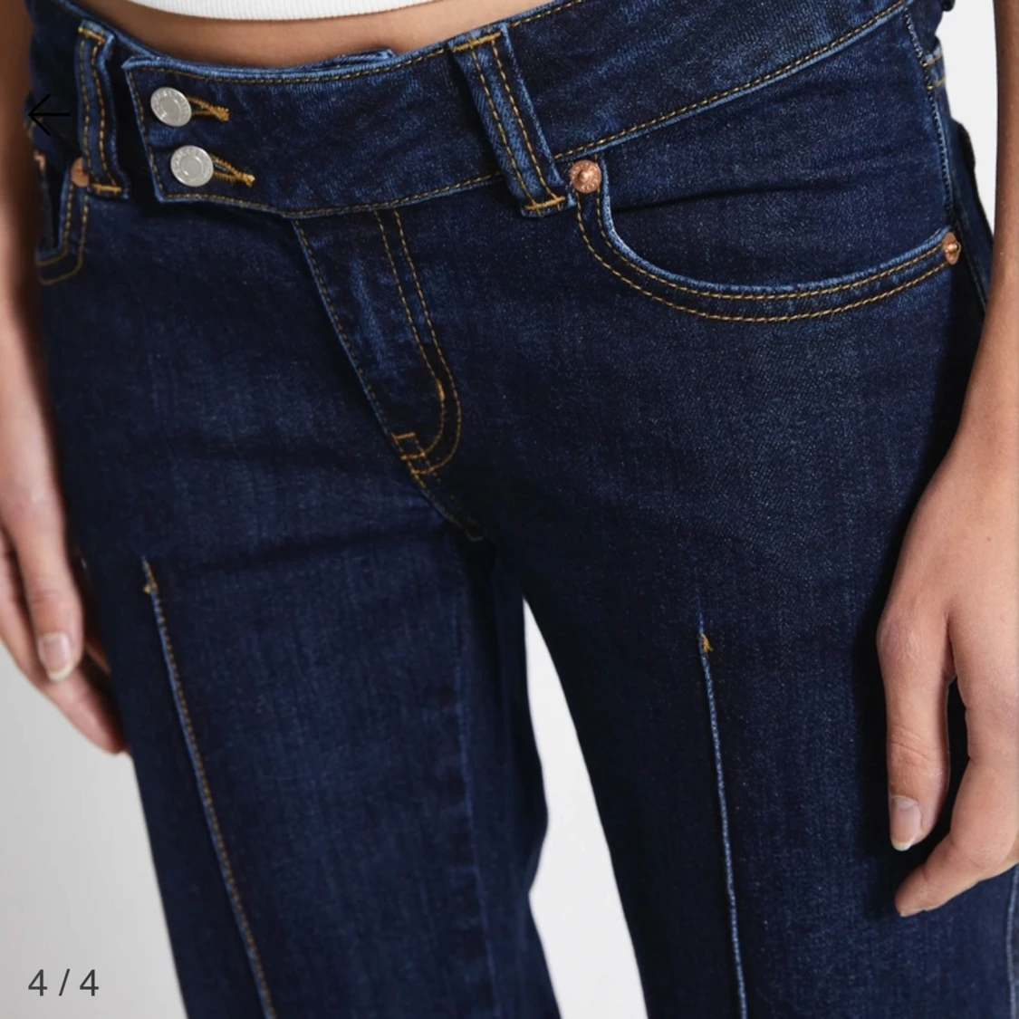 Mörkblå bootcut jeans med låg midja - 2