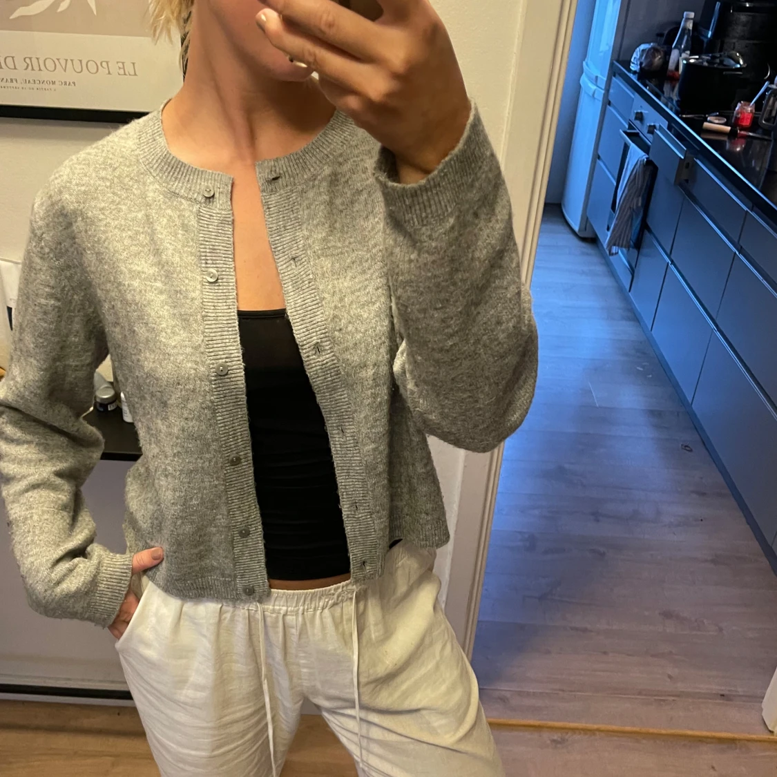 Grå kofta i mjuk ullmix - 2