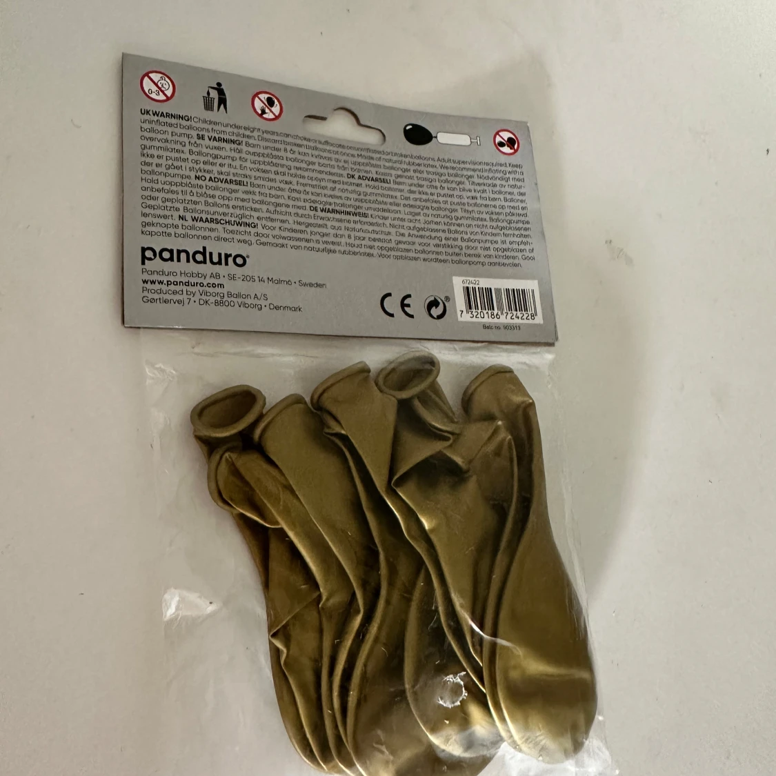 Panduro Round Balloons Gold 12-pack - 1